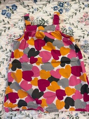 Girls Heart Print Sundress — Pink, Magenta, Mustard, Gray, Black
